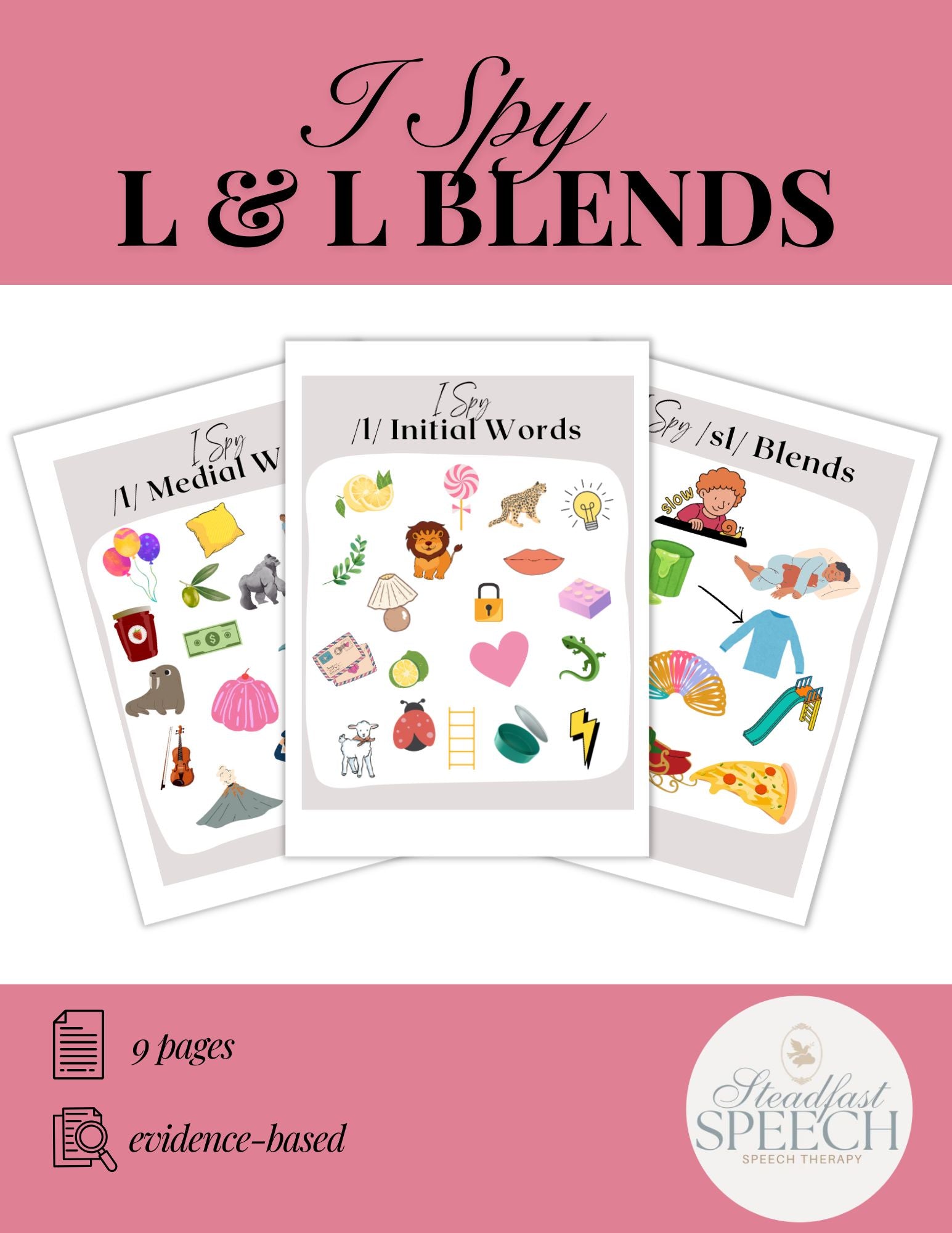 I Spy L All Positions and L Blends - No Prep Articulation Activity