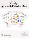 I Spy /p/ All Positions - No Prep Articulation Activity
