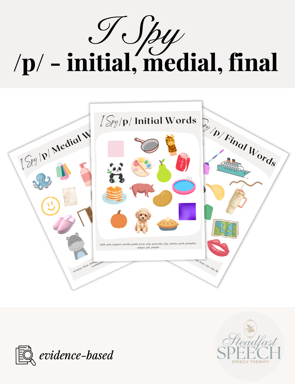 I Spy /p/ All Positions - No Prep Articulation Activity