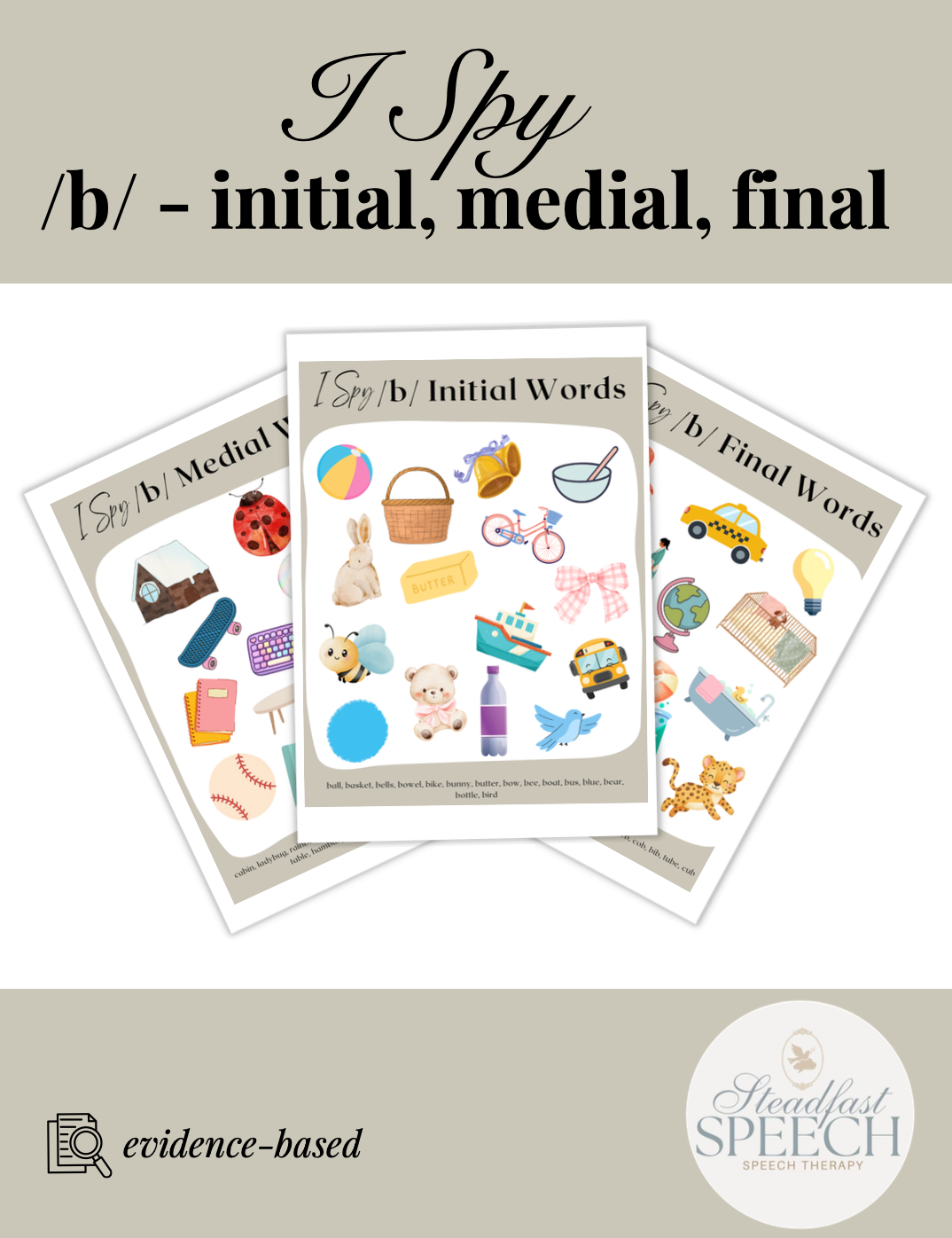 I Spy /b/ All Positions - No Prep Articulation Activity