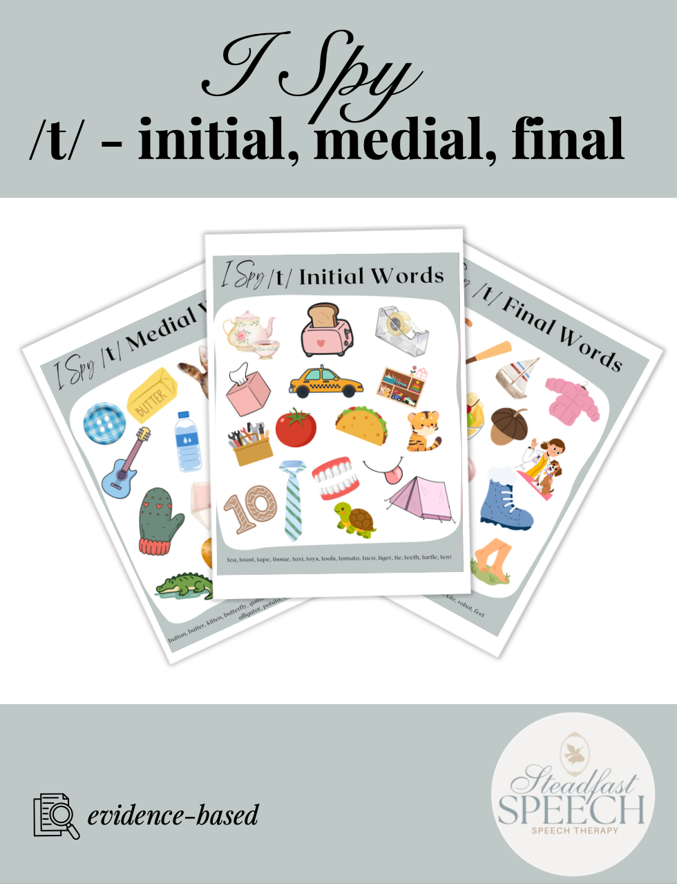 I Spy /t/ All Positions - No Prep Articulation Activity