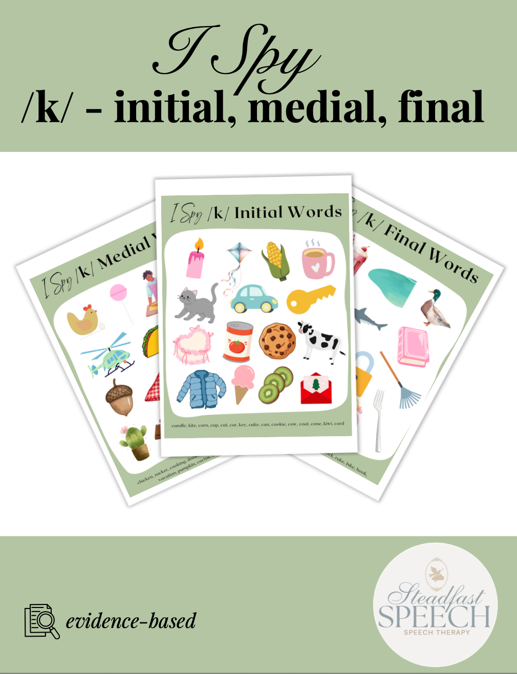 I Spy /k/ All Positions - No Prep Articulation Activity