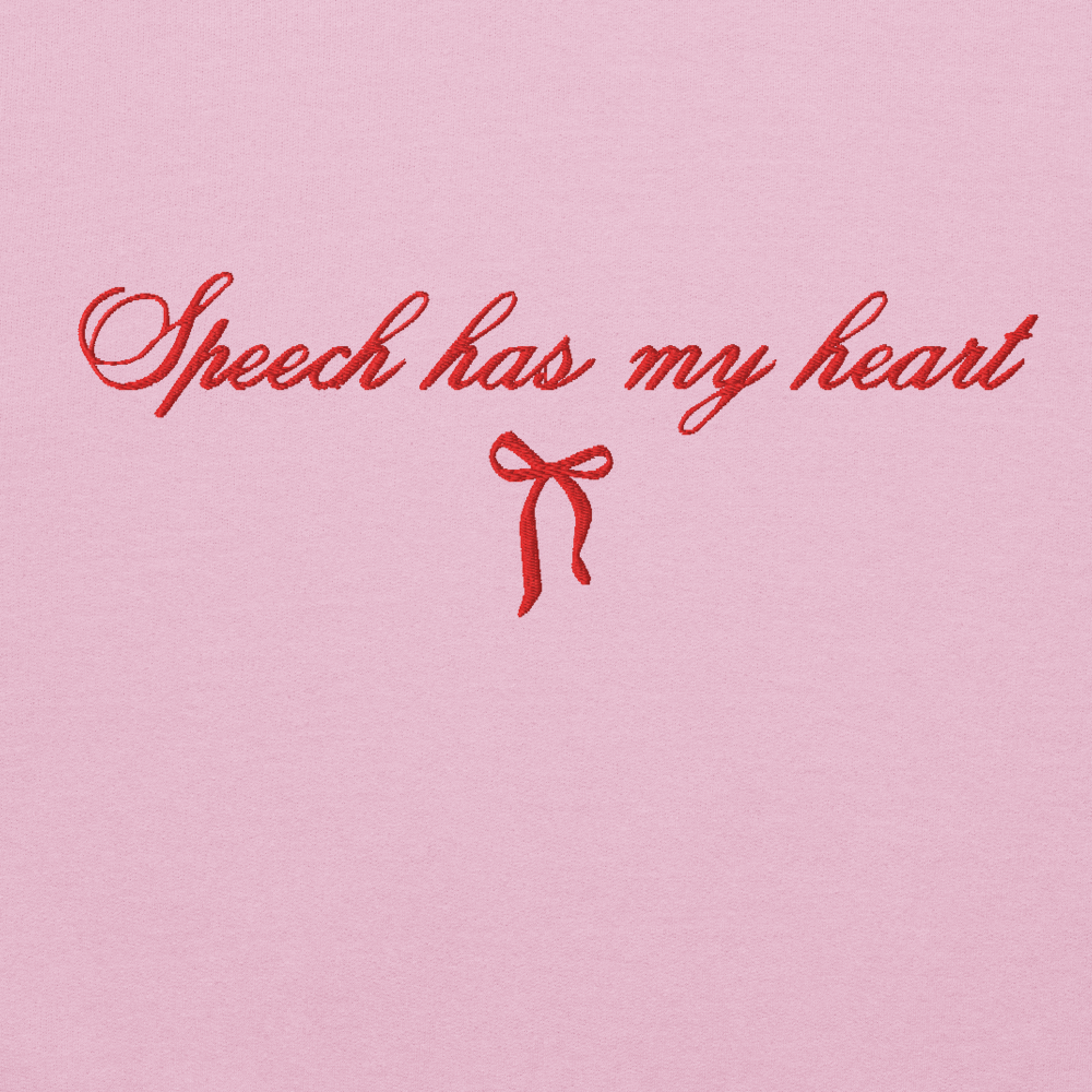 Speech Has My Heart Embroidered Crewneck